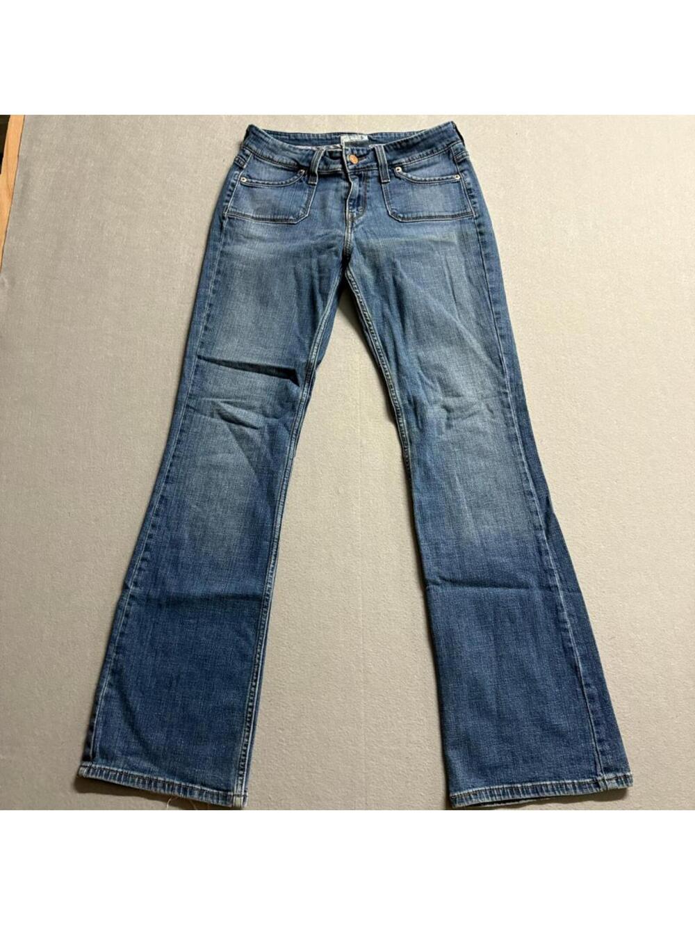 Levis 545 Jeans Womens 4 Medium Blue Denim Low Boot Cut Flap Pocket Stretch